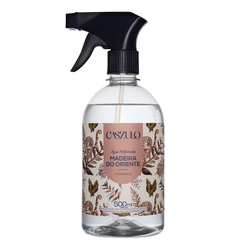 Água perfumada madeira do oriente Caszulo 500ml Via Aroma para tecidos e ambientes