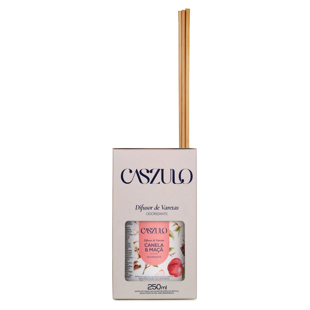 Difusor de Varetas Canela e Maçã Caszulo 250ml – Via Aroma