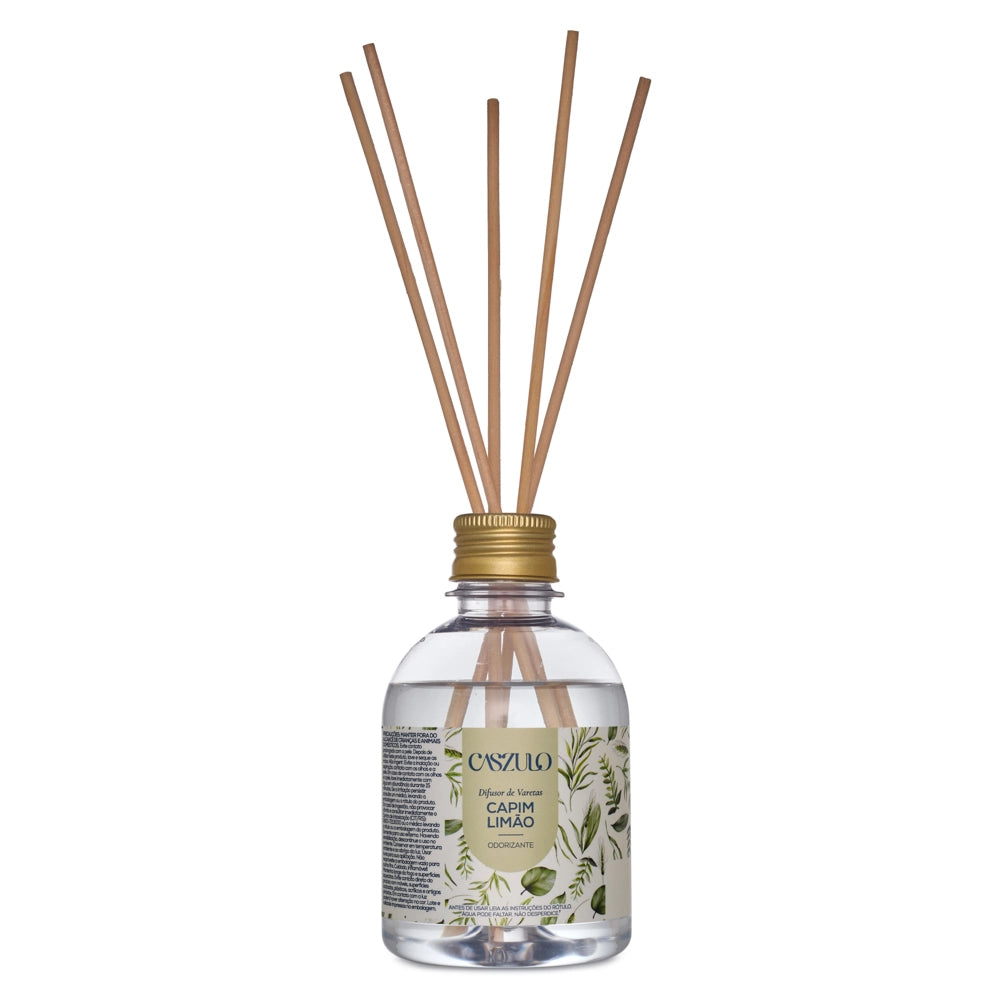 Difusor de varetas capim limão Caszulo 250ml Via Aroma
