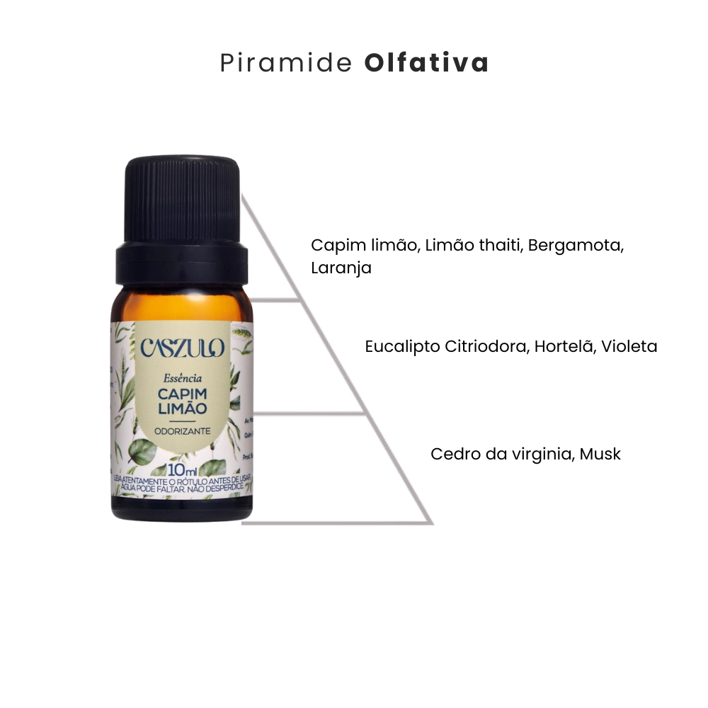 Essência Via Aroma capim limão Caszulo 10ml aromatizador de ambiente