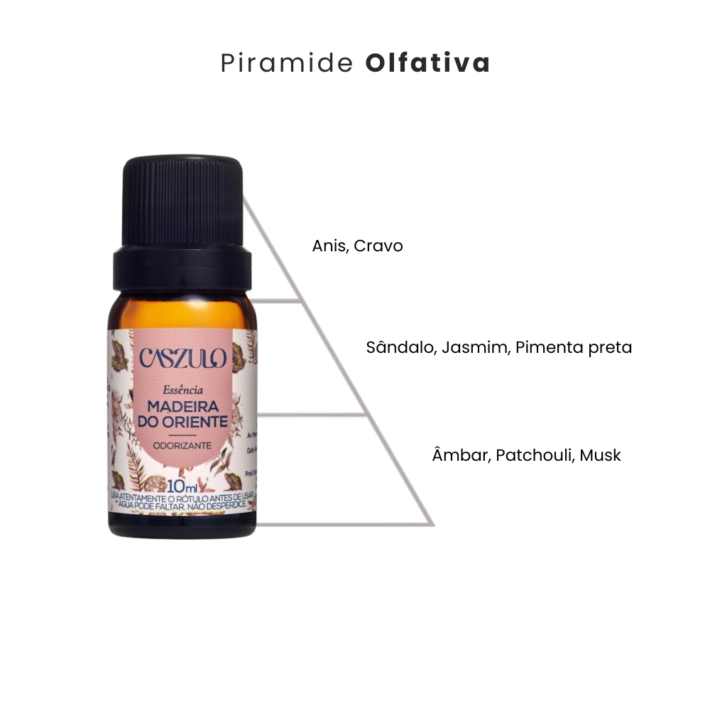 Essência Via Aroma madeira do oriente Caszulo 10ml aromatizador de ambiente